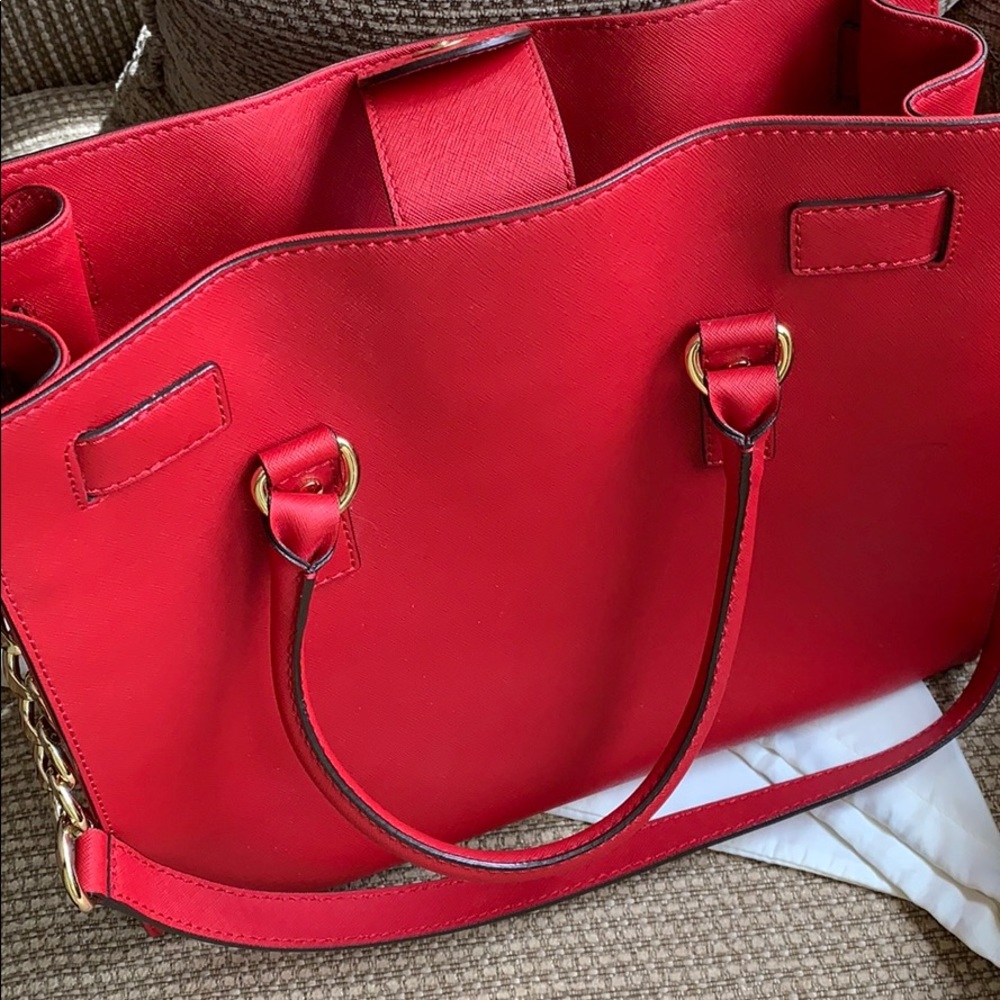 Unused! Red Michael Kors purse w/ storage bag - Picture 3 of 5